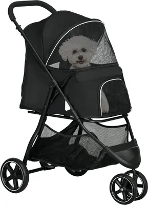 Produktbild von Famanu Hunde-Buggy für Kleine Hunde und Katzen - Faltbar und Sicher - 83 x 55 x 101 cm