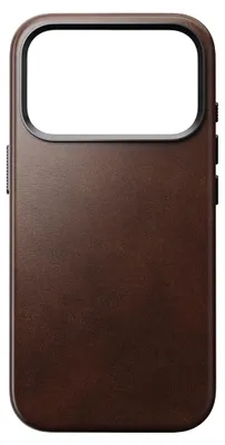 Productafbeelding van Nomad Traditionele lederen hoes voor iPhone 17 Pro, rustiek bruin.