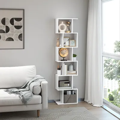 Produktbild von 6 stöckiges Bücherregal, 24 x 40 x 191 cm, Standregal, Büroregal, freistehend