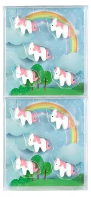 Immagine prodotto di Elzusha - Set di 10 magneti a forma di unicorno colorati - Ideali per il frigorifero