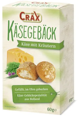 Produktbild von Cräx Käsegebäck Käse mit Kräutern 60g
