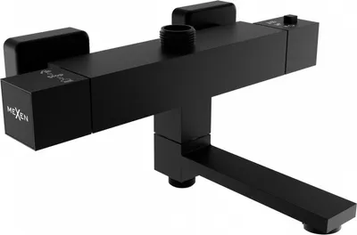 Produktbild von Mexen Cube Thermostat-Wannen-/Duschbatterie, Schwarz - 77910-70