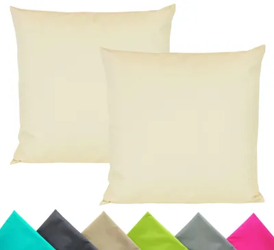 Produktbild von JACK 2er Set 40x40cm Outdoor Kissenhülle Kissenbezug Wasserfest Sitzkissen Lounge Kissen Garten Stuhl Lotus Effekt, Farbe:Beige