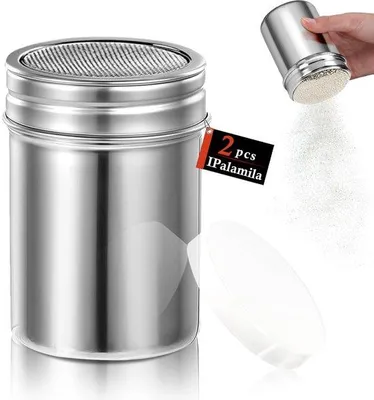 Obrázek produktu pro Dvoudílná sypací lžička na cappuccino, nerezová, na kávu, cukr, sůl, mouku