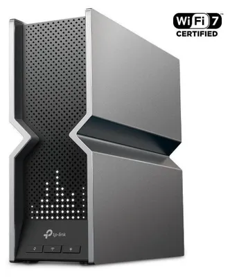 Produktbild von TP-Link Archer BE800, Wi-Fi 7 (802.11be), Tri-Band (2,4 GHz/5 GHz/6 GHz), Ethernet/LAN, Schwarz, Edelstahl, Tabletop-Router