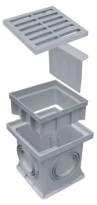 Produktbild von Marley Einlaufschacht 200x200mm + Geruchsverschluss Kunststoffrost Aufsatz Bodenablauf