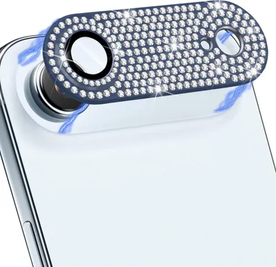 Immagine prodotto di Vetro protettivo per fotocamera in metallo con effetto diamante, blu, per Apple iPhone 17 Air