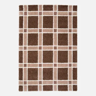 Produktbild von sweeek - Teppich für Indoor mit Karomuster braun und rosa