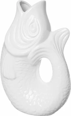 Immagine prodotto di Gift Company Vase Monsieur Carafon L, Dekovase in Fisch-Form, Steingut, Weiß, 30.7 cm, 75885