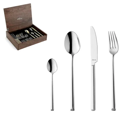 Produktbild von 24-teiliges Besteckset mit Besteckbox für 6 Personen aus rostfreiem 18/10 Edelstahl