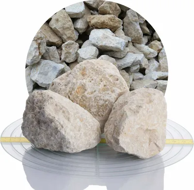 Produktbild von Schicker Mineral-Kalk Ziersplitt beige 25 kg-60-120mm