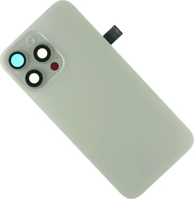 Produktbild von Gehäuse Rückseite für iPhone 15 Pro Max Backcover Rückseite hinten Kameraglas Abdeckung + Ladespule, Weiß