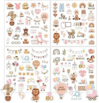 Produktbild von Braunes DIY Fotoalbum Sticker Set für Kinder