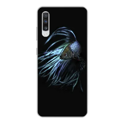 Produktbild von MuchoWow® Handyhülle Schutzhülle Hülle für Samsung Galaxy A70 Fisch - Schwanz - Schwarz Silikon Softcase Handy Hülle - Schutzhaube