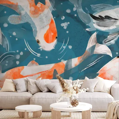 Produktbild von Vlies Fototapete - Koi Fishes - Second Variant 450x315 cm Tiere g-A-0373-a-c