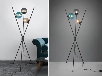 Produktbild von stehleuchte Lance156 cm Stahl/Glas 2 kg schwarz/türkis