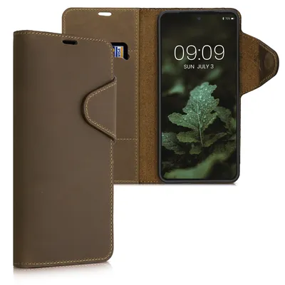 Produktbild von kalibri Hülle kompatibel mit Motorola Edge 30 - Leder Handyhülle Handy Case Cover - Schutzhülle in Braun