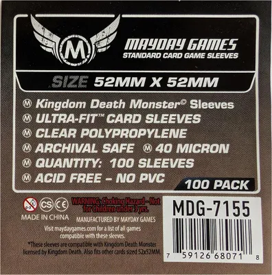 Produktbild von Mayday Standard Card Sleeves Kartenschutzhüllen 52 x 52 MM 100 Stück - 7155