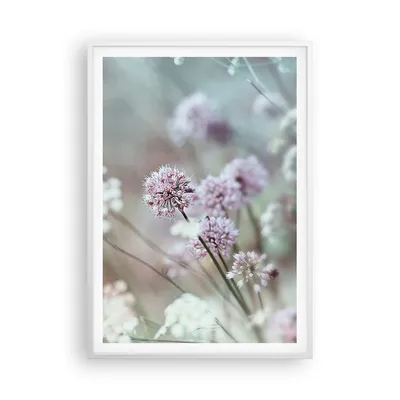 Produktbild von Gerahmtes Poster - Weißer Rahmen - Wiese Knoblauch Blume - 70x100 cm - Wand Bild - Wanddeko - Wandbilder - Kunstposter - Wandposter - Bilderrahmen - Bilder - Kunstdruck - Wandbild - P2WPA70x100-4177