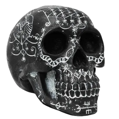 Produktbild von Totenkopf schwarz mit Symbolen