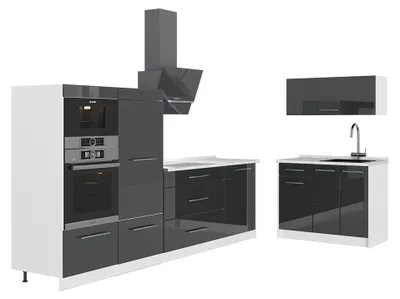 Obrázok produktu pre Kuchyňa Vicco Fame-Line Antracit vysoký lesk/biely 380 cm, AP Marble, Model 64122