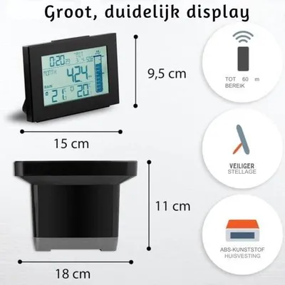 Image de Pluviomètre numérique - Pluviomètre intelligent - Pluviomètre professionnel multifonctions - Capteur extérieur inclus