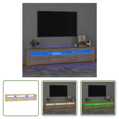 Produktbild von The Living Store TV-Schrank mit LED-Leuchten Sonoma-Eiche 195x35x40 cm
