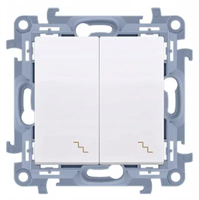 Image de Interrupteur double blanc SIMON 10 CW6/2.01/11