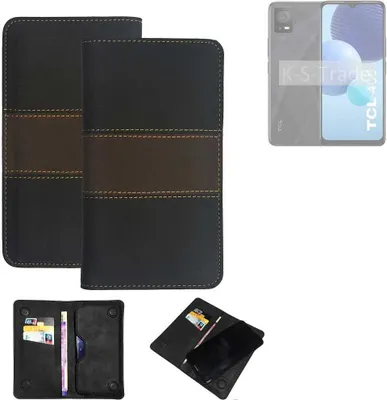 Produktbild von K-S-Trade Hülle Handyhülle kompatibel mit TCL 406 Schutzhülle Walletcase Bookstyle Tasche Schutz Case Handytasche Wallet Cover Kunstleder Snapcase