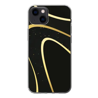 Produktbild von MuchoWow® Handyhülle Schutzhülle Hülle für iPhone 13 Goldene Wellen auf schwarzem Hintergrund Silikon Softcase Handy Hülle - Karteninhaber