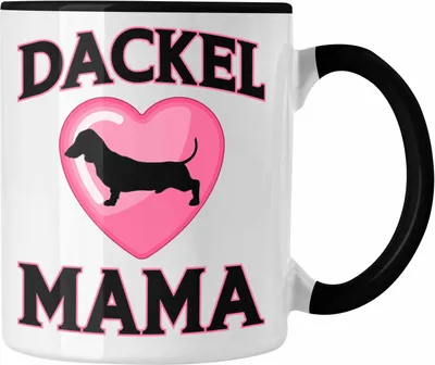 Produktbild von Trendation - Dackel Mama Tasse Geschenk Frauen Dackel-Besitzerin (Schwarz)
