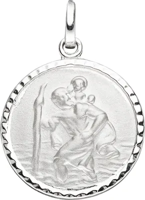 Produktbild von JOBO Anhänger Schutzpatron Christopherus rund 925 Sterling Silber mattiert