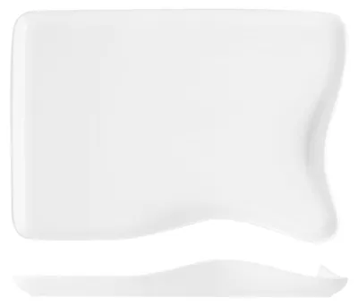 Produktbild von H&h Teller rechteckig aus Porzellan, 30,5x21 cm, weiß