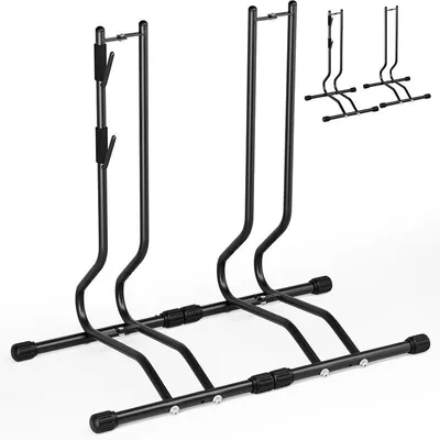 Immagine prodotto di 2 supporti per bici DT2, larghezza pneumatico fino a 70 mm, nero