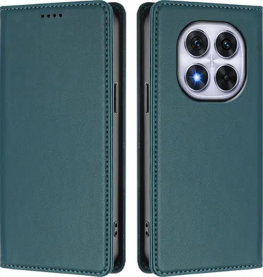 Obrázek produktu pro Kožené pouzdro pro Xiaomi Redmi Note 14 Pro 4G, magnetické flipové pouzdro zPolyuretankůže se stojánkem Zelená