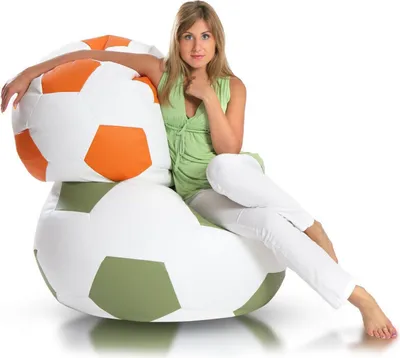 Produktbild von Ecopuf, Sitzkissen Fußball L, Farbe: Orange