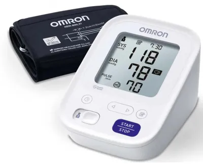 Obrázok produktu pre Omron M3, Horné rameno, Automatické, Modrá, Biela, LCD, 2 používateľ / -ov, 40 - 180