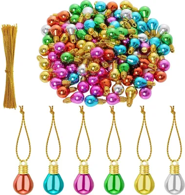 Produktbild von 100 Pieces Christmas Balls Ornaments Plastic Bulb Beads Shatterproof Hanging Balls Colorful Christmas Tree Pendant Ornaments Holiday Party Decoration (0.9 Inch, Random Color)