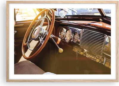 Produktbild von Gerahmtes Poster - Rahmen in heller Eiche - Auto Retro Vintage - 70x50 cm - Wand Bild - Wanddeko - Wandbilder - Kunstposter - Wandposter - Bilderrahmen - Bilder - Kunstdruck - P2NAA70x50-4939