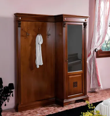 Produktbild von Flur Garderobe Set mit Schrank und Paneel Diele Landhaus Möbel