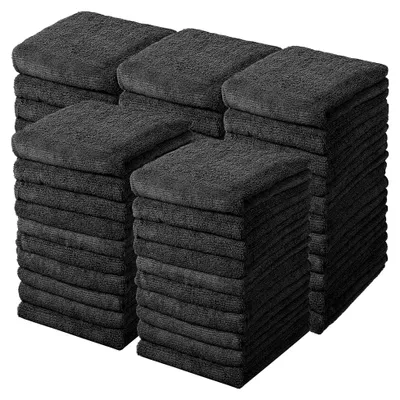 Produktbild von 40 Mikrofaser-Handtücher, saugfähige Salon-Handtücher, schnell trocknend, 40x73 cm, für Shampoo und Haartrocknen (schwarz)
