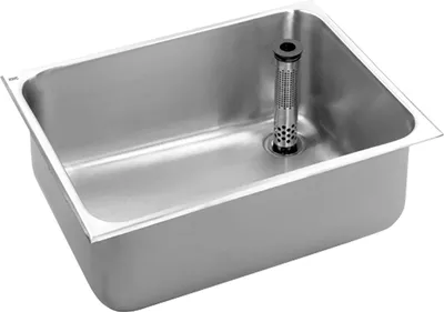 Immagine prodotto di Lavabo da incasso KWC AR, ANIMA, acciaio inox, 635x300x485 mm, scarico posteriore destro