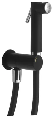 Productafbeelding van Sapho wanddouche met handdouche en veiligheidsslot, rond, mat zwart