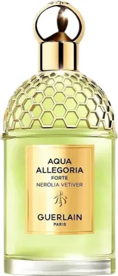A product shot of a bottle of Guerlain Aqua Allegoria Nerolia Vetiver Forte Eau de Parfum.