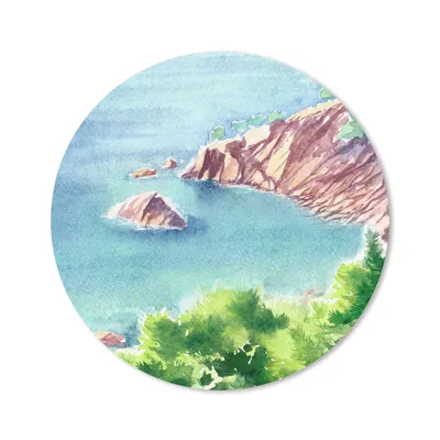 Produktbild von MuchoWow® Mauspad Mousepad Meer - Berge - Wald 30x30 cm - Mousepads - Maus Mat - Pad - Mausunterlage - Tischunterlage - Schreibtischmatten