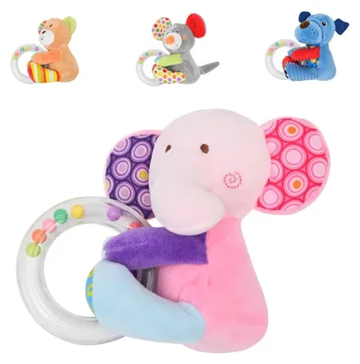 Immagine prodotto di Peluche Lorelli, anello con sonaglio, giocattolo da afferrare, sonaglio, peluche, dalla nascita rosa