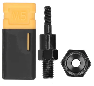 Productafbeelding van M5 handmatige moer-nietpistolen, met spuitpunten van gelegeerd staal, pen en neusstuk, en bijbehorende accessoires