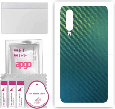 Produktbild von apgo Rückseite Schutzfolie, Skin, kompatibel mit Huawei P30, Hinten Displayschutzfolie aus Vinylfolie, kratzfest, einfache Montage - Kohlenstoff-Chamäleon CAKA1