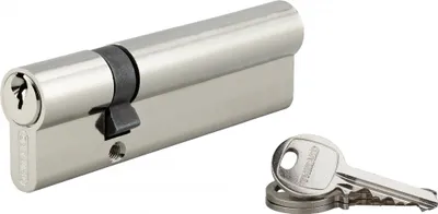Image de Cylindre de serrure double entrée SA UNIKEY (achetez-en plusieurs, ouvrez avec la même clé), 35x70mm, 3 clés, nickelé - THIRARD