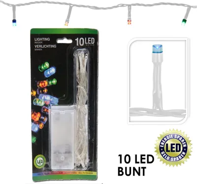 Produktbild von 10 LED Lichterkette Weihnachten Beleuchtung Deko, Farbe:Bunt